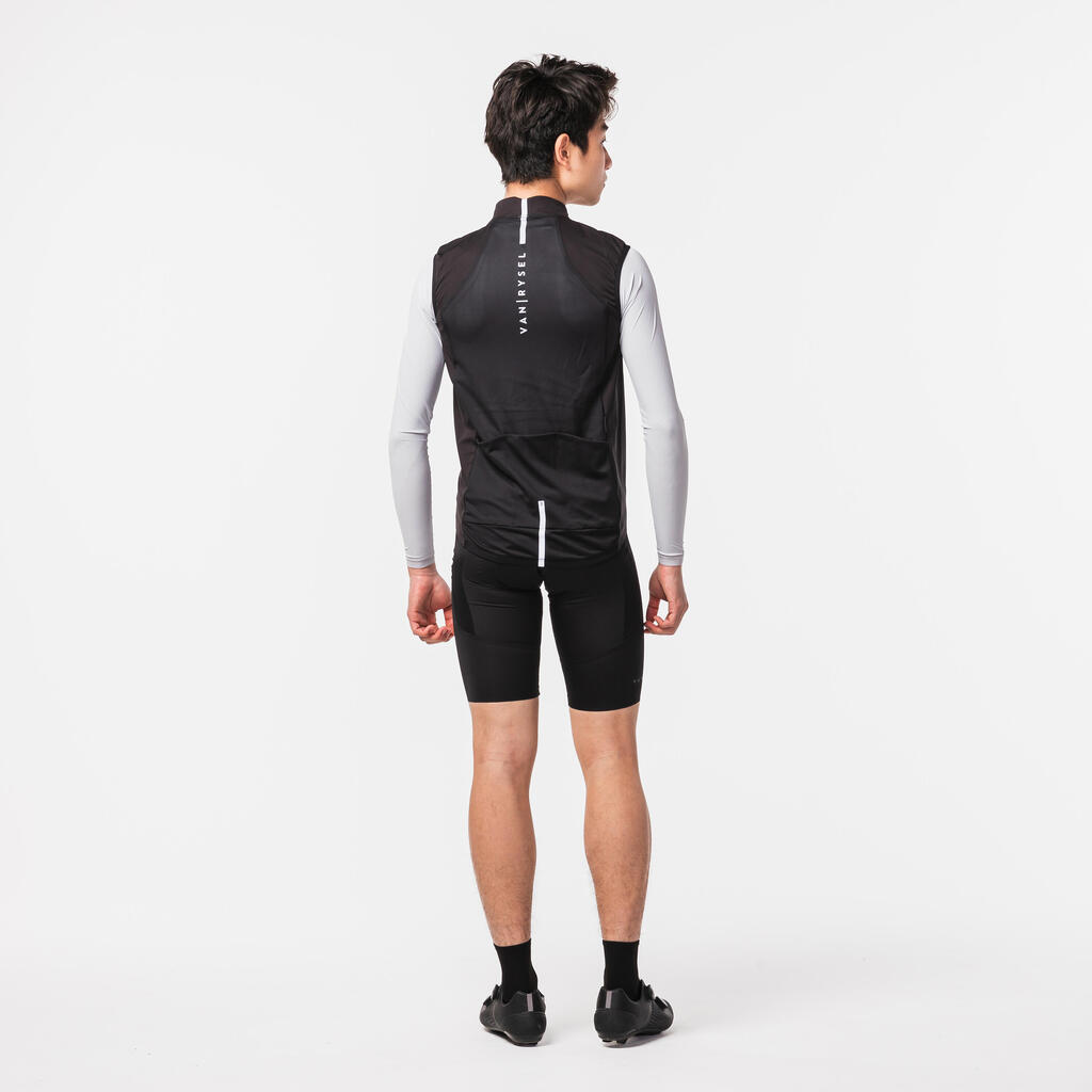 Men's Road Cycling Windproof Gilet - RCR - Black