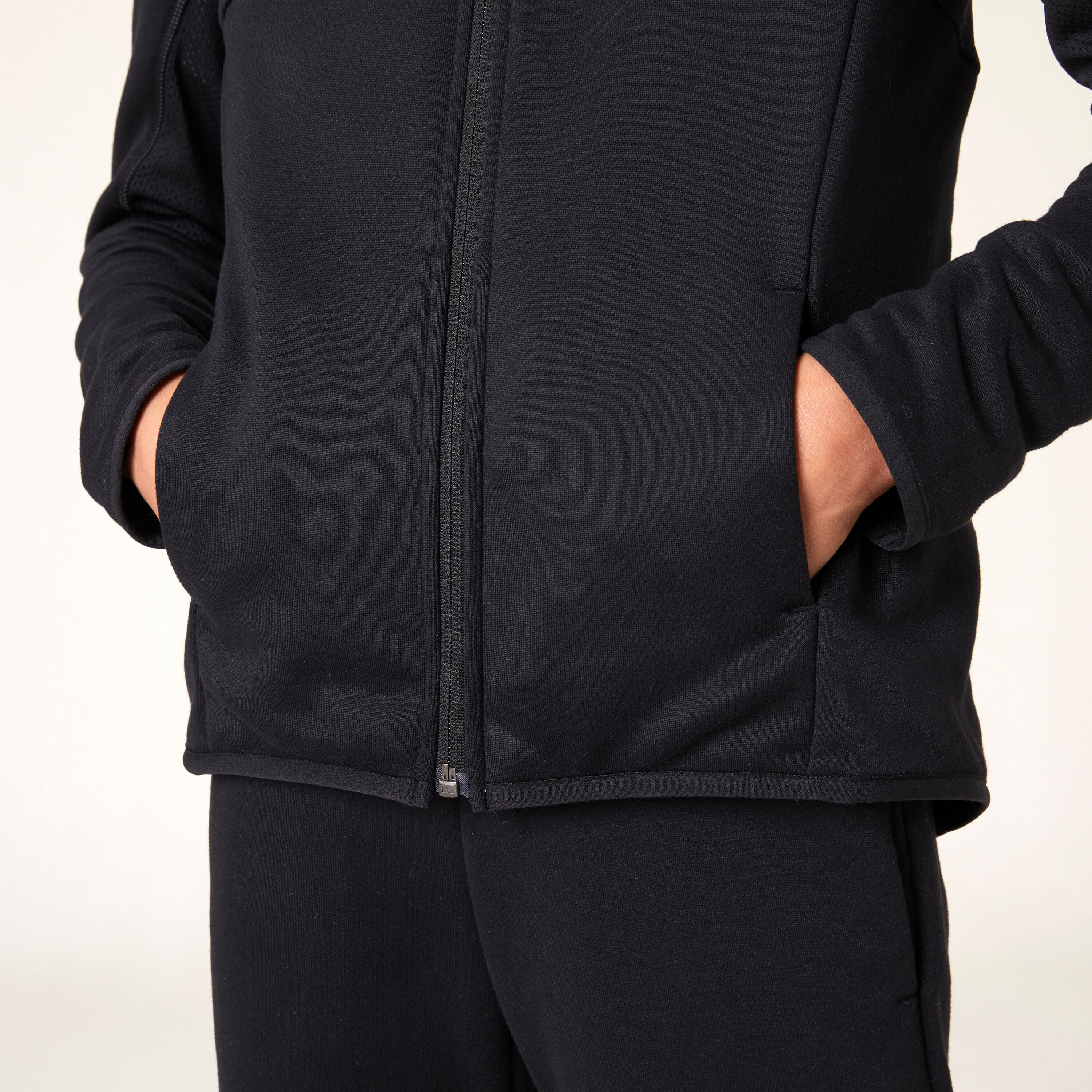 Kids' Breathable Synthetic Tracksuit S500 - Black 5/8