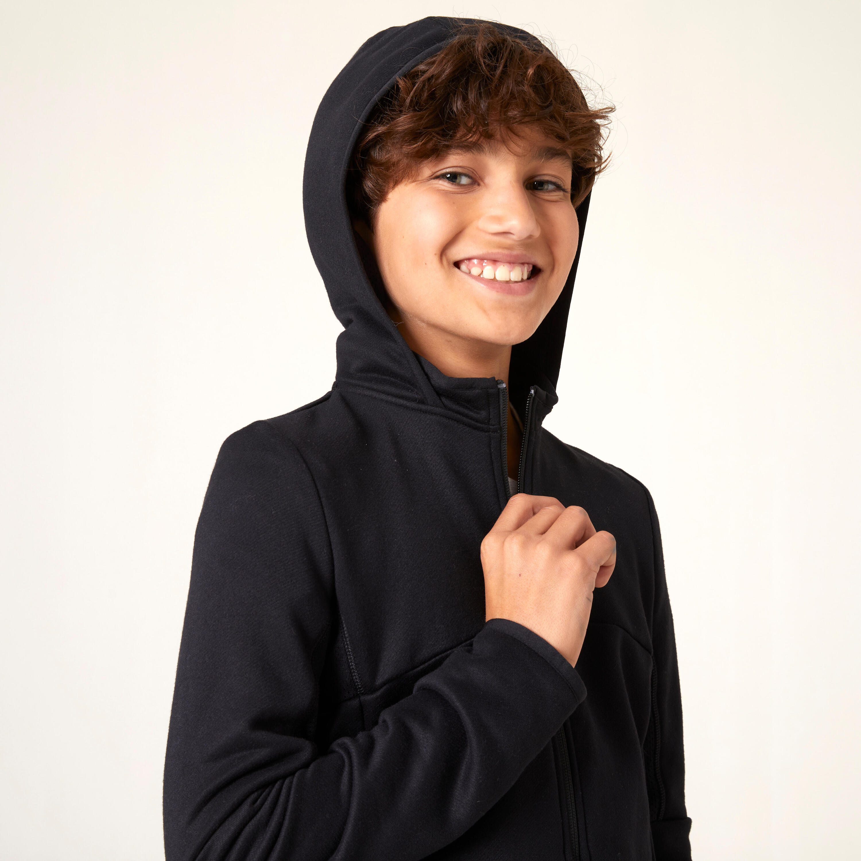 Kids' Breathable Synthetic Tracksuit S500 - Black 4/8