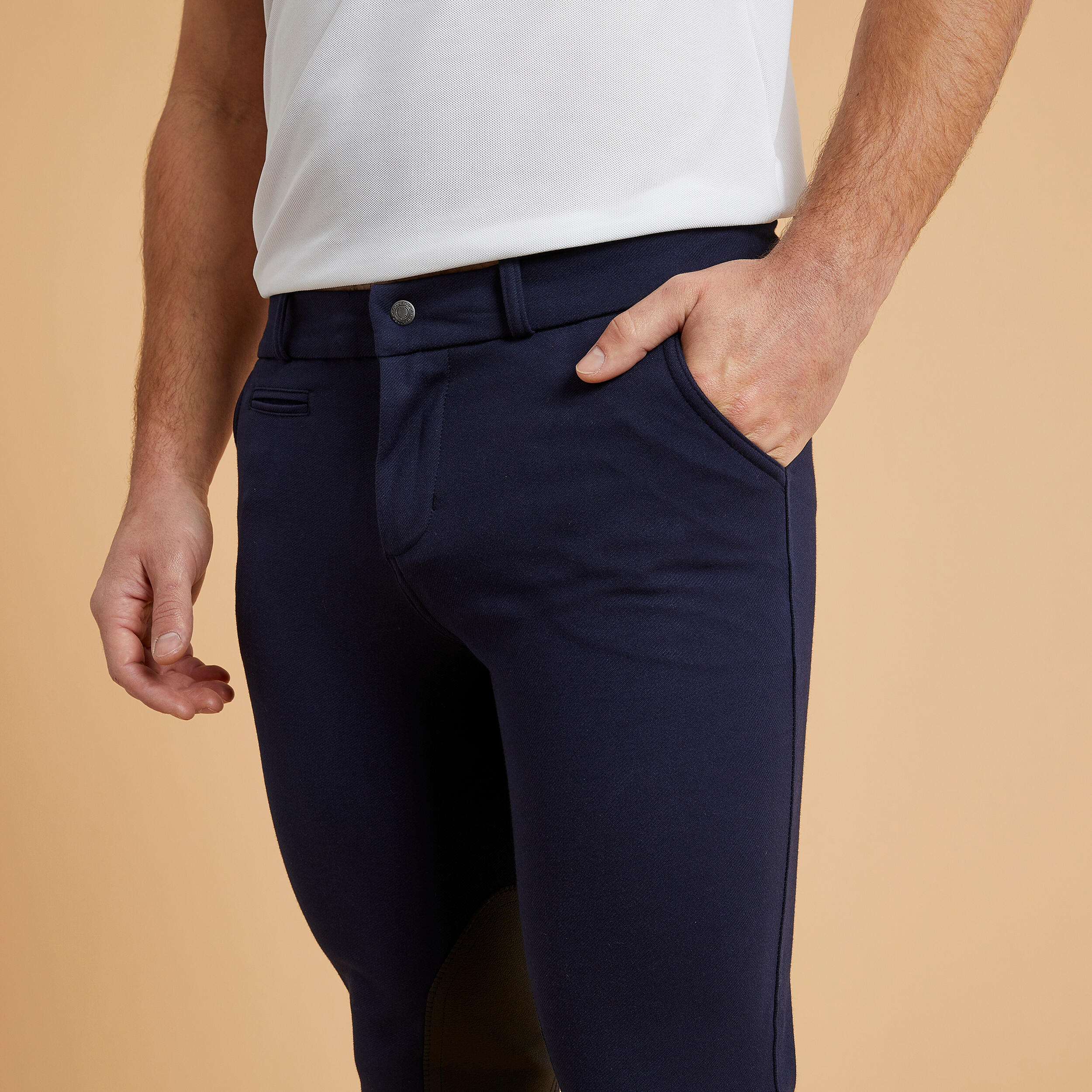 Pantalon équitation homme 140 basanes agrippantes marine - FOUGANZA