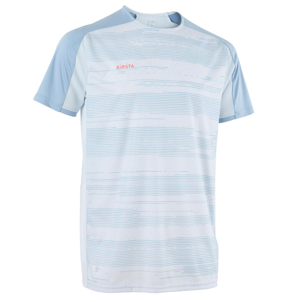 Maillot de football manches courtes viralto ltd gris bleu & rose fluo