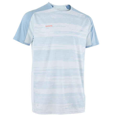 Short-Sleeved Football Shirt Viralto Ltd - Blue Grey & Neon Pink