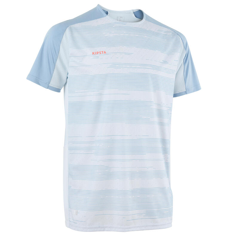 Camiseta de fútbol manga corta Kipsta Viralto gris azul adulto