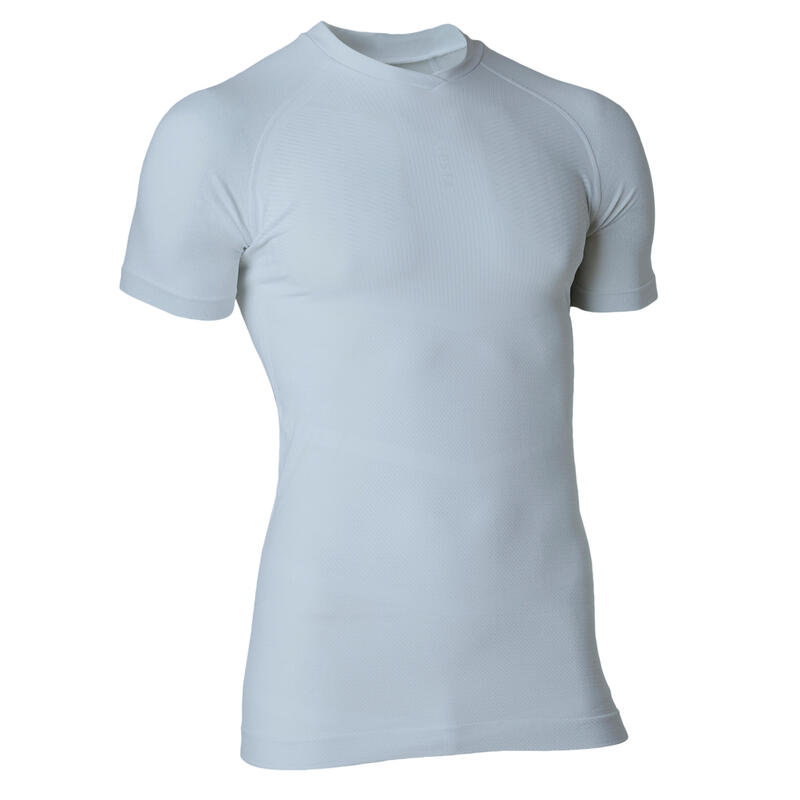 Adult Short-Sleeved Football Thermal Base Layer Top Keepdry 500 - Grey