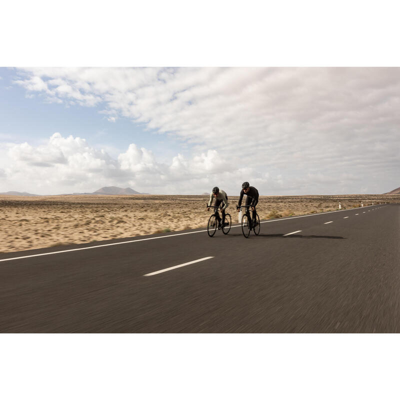Maillot ciclismo carretera manga larga entretiempo hombre Van Rysel Racer negro