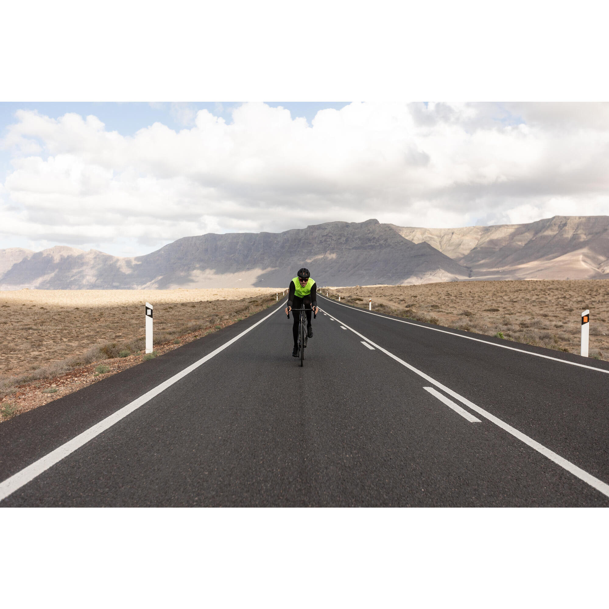 MEN'S SLEEVELESS ROAD CYCLING WINDBREAKER - RACER ULTRA-LIGHT YELLOW