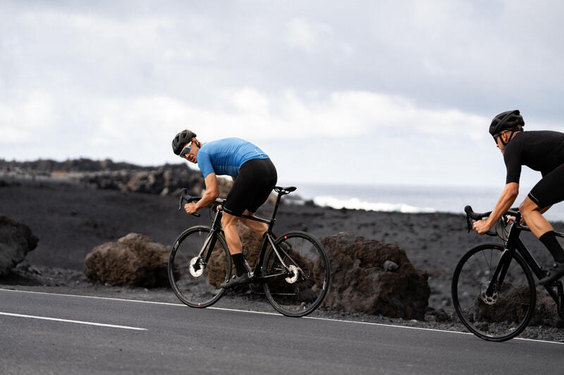 Pánský letní dres na silniční cyklistiku s krátkým rukávem Neo Racer modrý