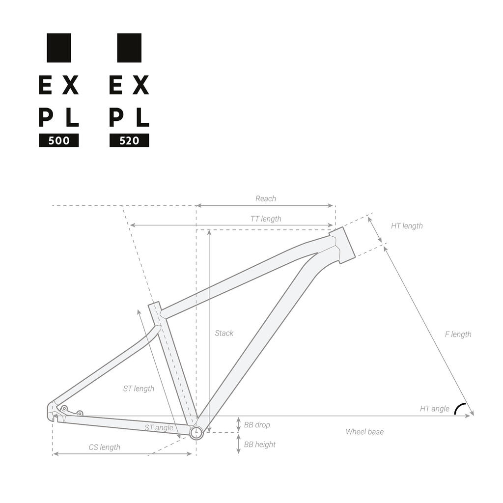 אופני הרים וטורינג 29 אינץ' דגם Expl 500 - שחור