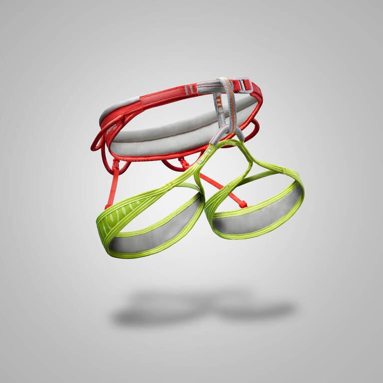 ADULT CLIMBING AND MOUNTAINEERING HARNESS LIGHT - EDGE ORANGE AND YELLOW