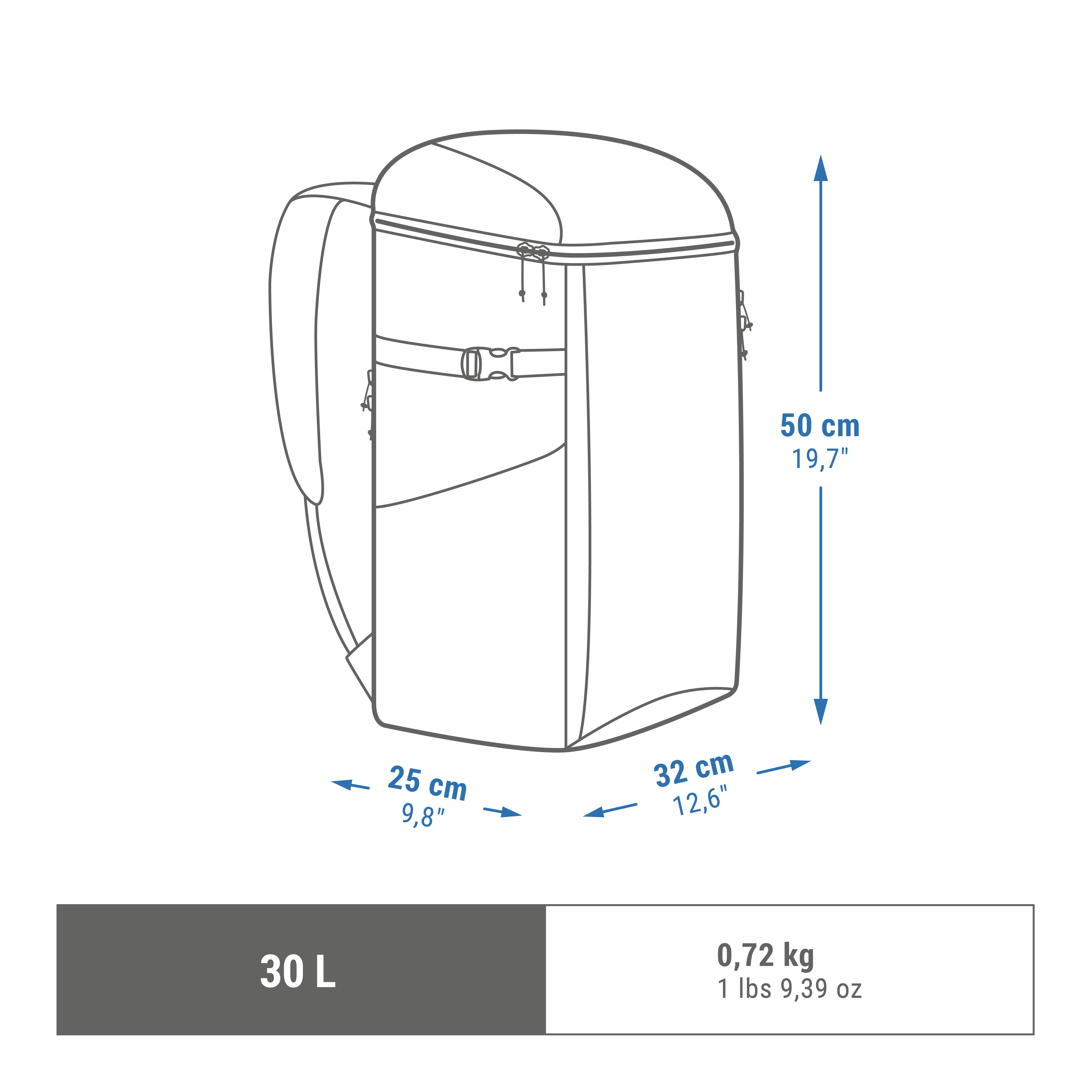 QUECHUA Koelrugzak voor wandelen 30 liter Ice Compact 100 Decathlon