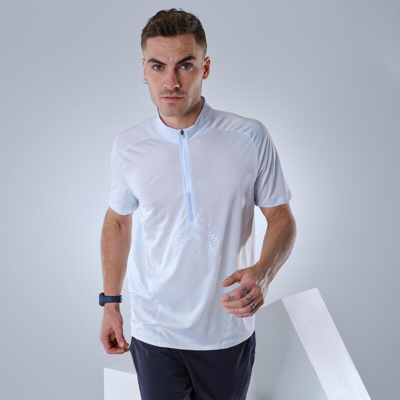 T-shirt manches courtes de randonnée rapide homme FH500 gris brume