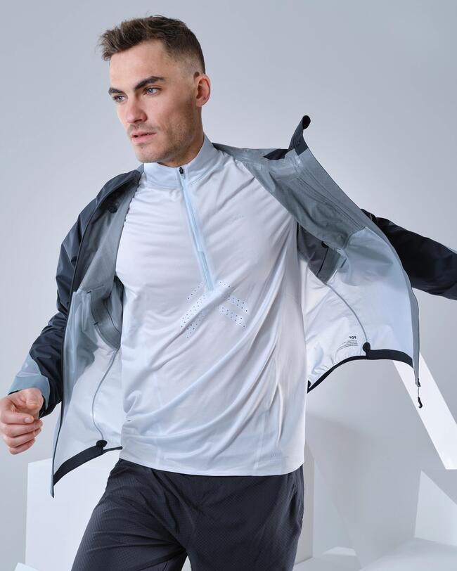 Men's Ultra-lightweight Rapid Hiking Jacket FH 900 - Blue Grey