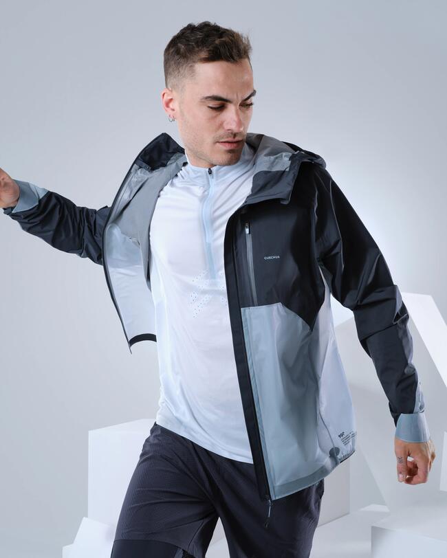 Veste de randonnée rapide ultra légère Homme FH 900 - Bleu Gris
