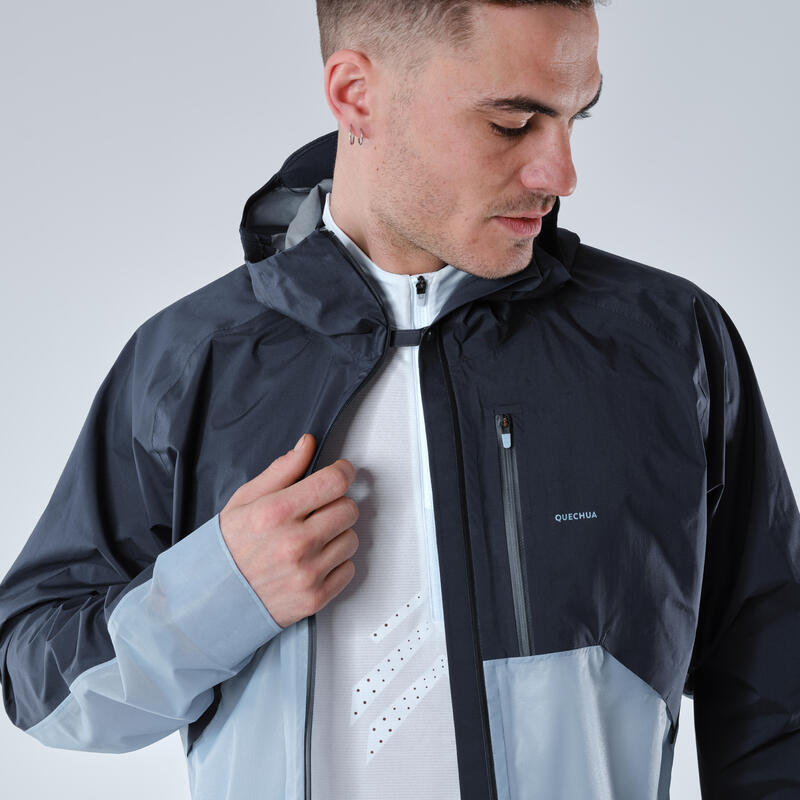 Veste Ultra légère de randonnée rapide FH 900 homme Bleu Grise.