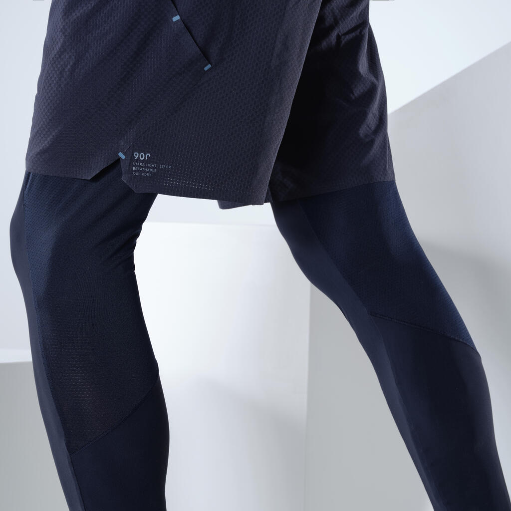 Pantaloneta con licra ultra liviana - hombre -senderismo rápido - FH900 azul 