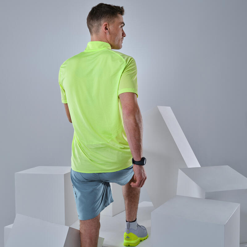 T-shirt manches courtes de randonnée rapide homme FH500 citron