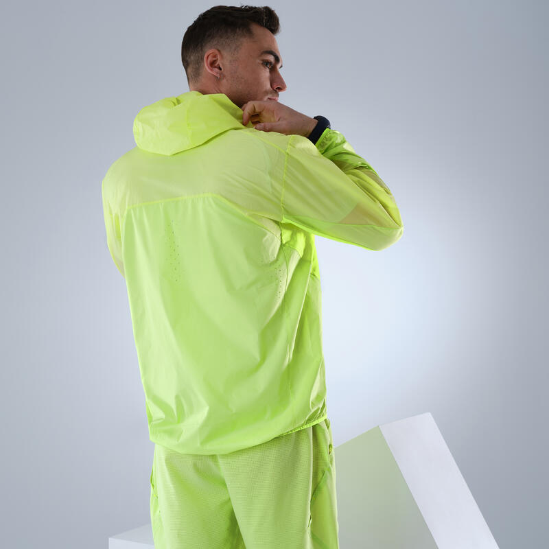 Veste coupe vent de randonnée rapide Homme FH500 Helium wind Jaune