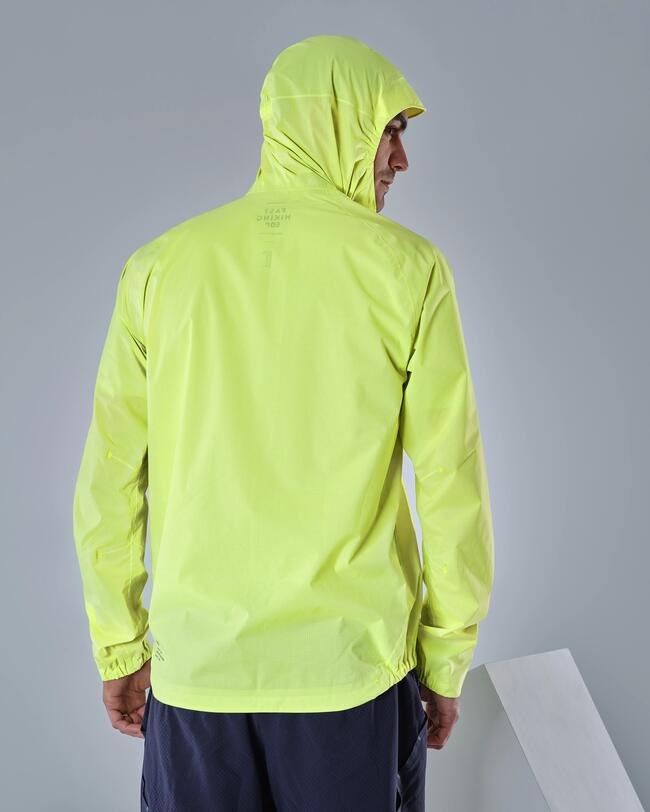 Men’s Ultra-light Waterproof Rapid Hiking Jacket FH 500 -  Yellow