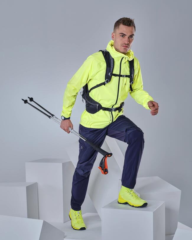 Men’s Ultra-light Waterproof Rapid Hiking Jacket FH 500 -  Yellow