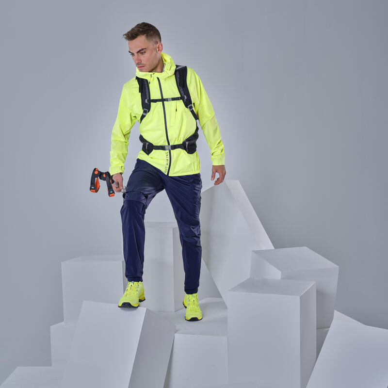 Wanderjacke Herren wasserdicht ultraleicht Speed Hiking - FH500 gelb
