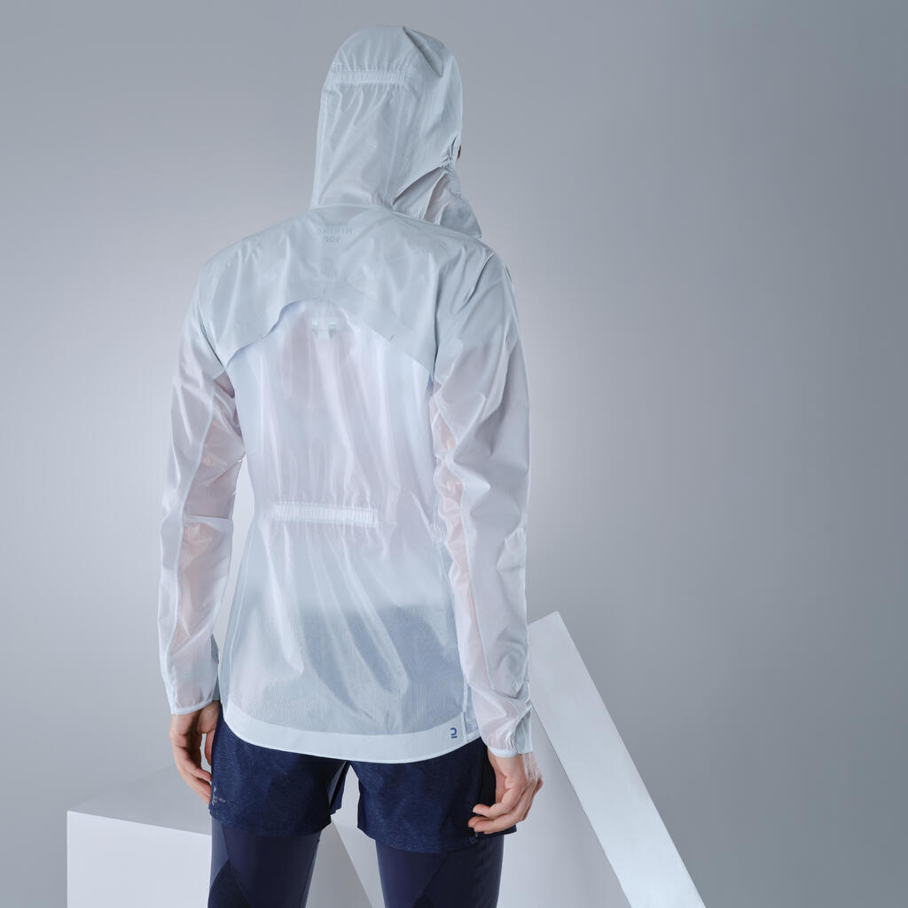 Women’s ultra-light hybrid fast hiking jacket FH900 grey.