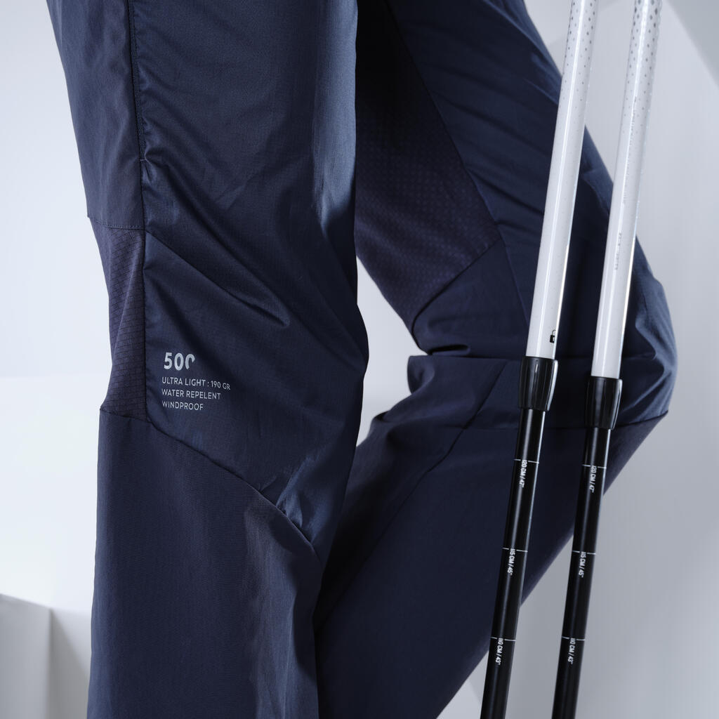 Ultra-light fast hiking women’s trousers FH500 blue.