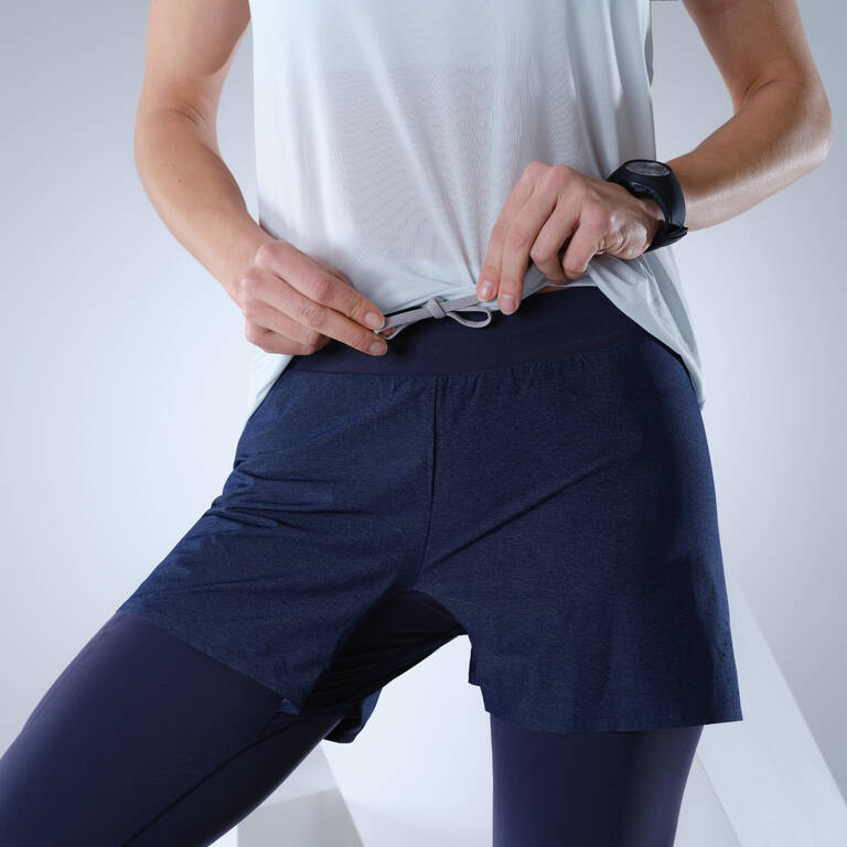 Womens ultra-light short leggings - fast hiking - FH900 Blue - Decathlon