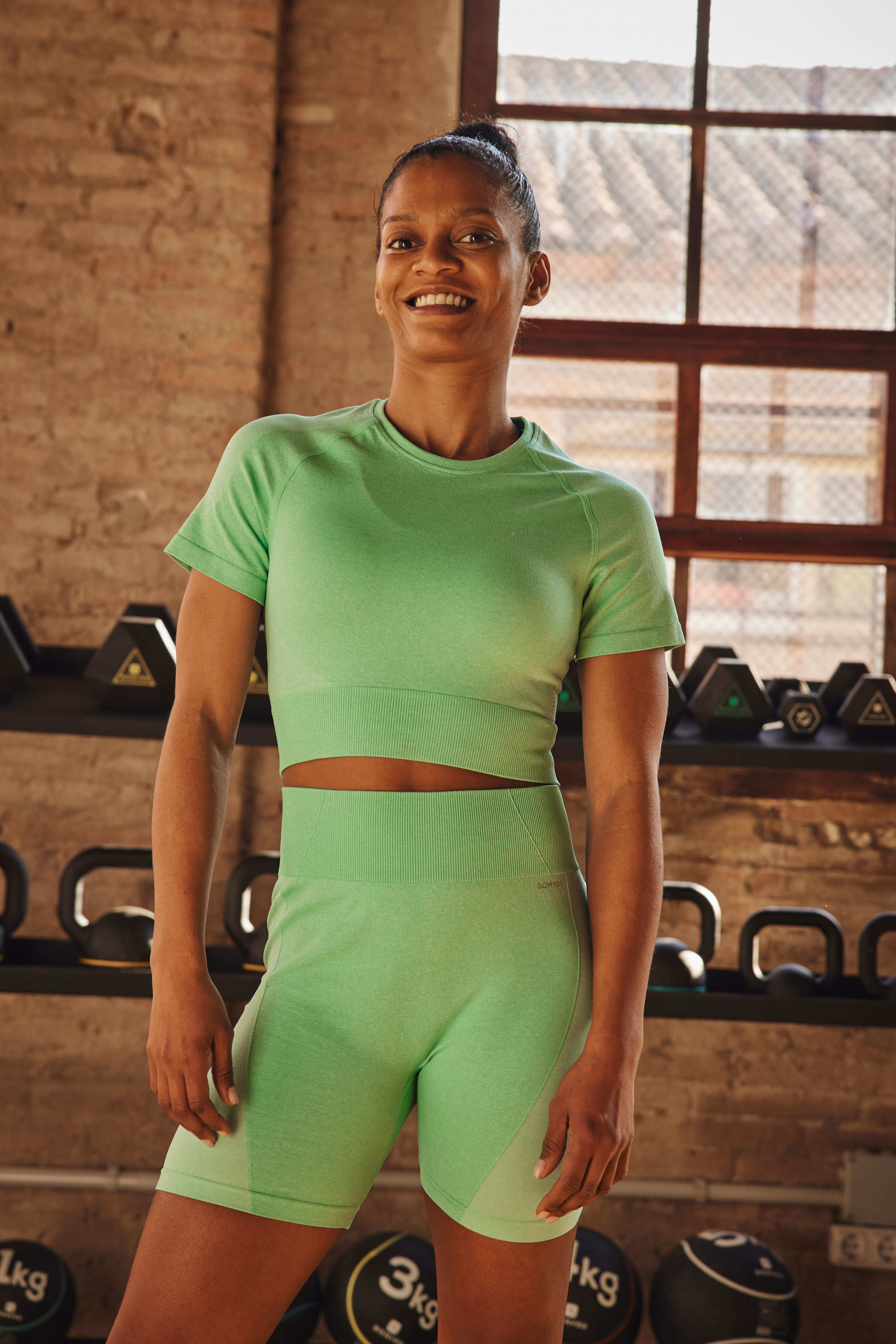 Women s High Waisted Seamless Cycling Shorts Flash Green