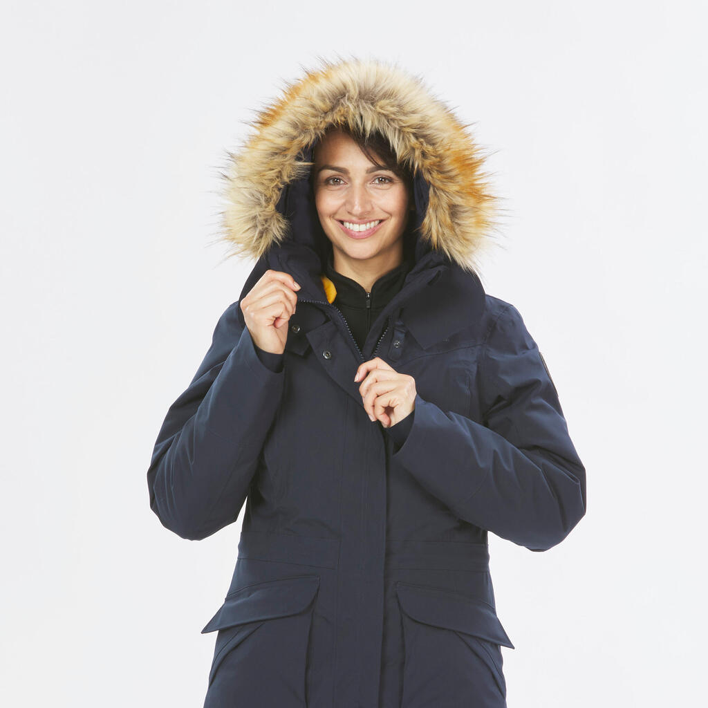 Winterjacke Parka Damen bis -20 °C wasserdicht Winterwandern - SH900 grün