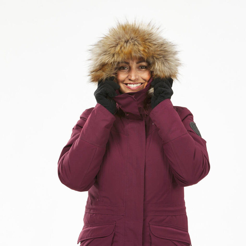 Winterjacke Parka Damen bis -20 °C wasserdicht Winterwandern - SH900 grün