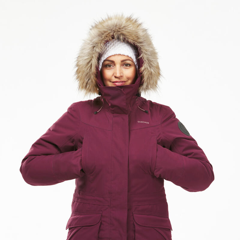 Winterjacke Parka Damen bis -20 °C wasserdicht Winterwandern - SH900 grün