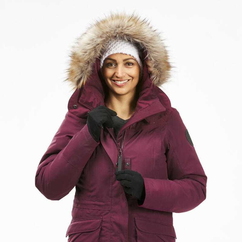 Winterjacke Parka Damen bis -20 °C wasserdicht Winterwandern - SH900 grün