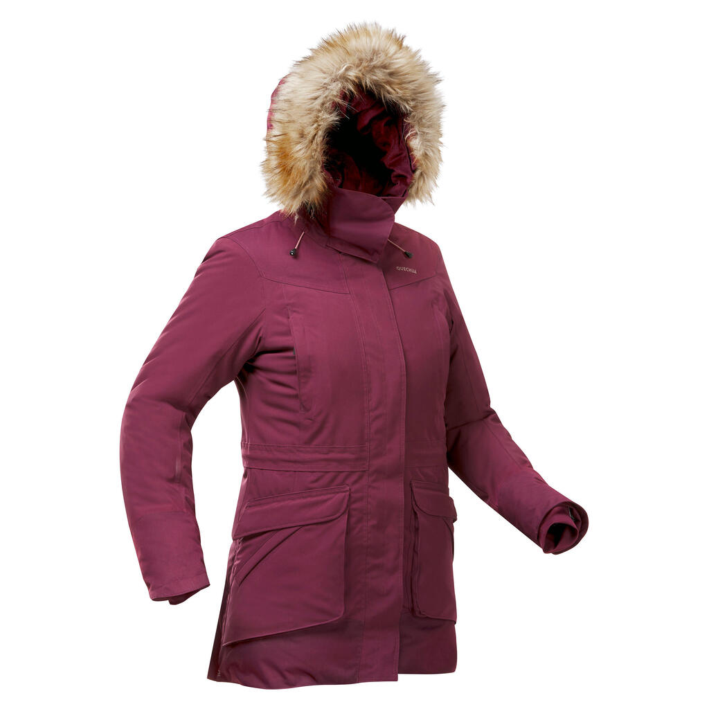 Winterjacke Parka Damen bis -20 °C wasserdicht Winterwandern - SH900 grün