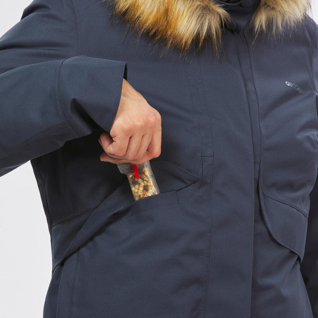 Blouson de randonnée -8°C imperméable femme, NH500 bleu