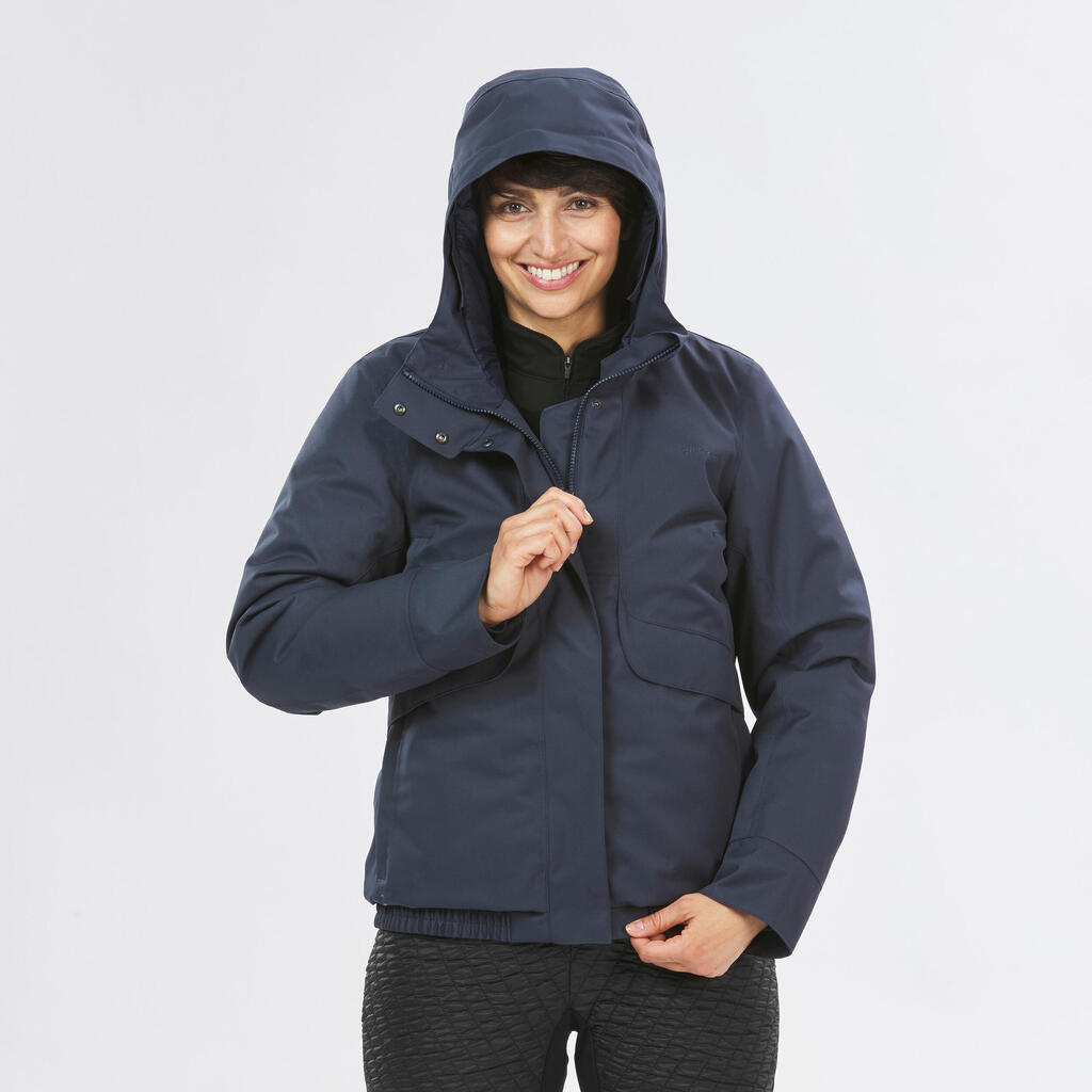 Winterjacke Damen Blouson warm bis -8 °C wasserdicht Winterwandern - SH500