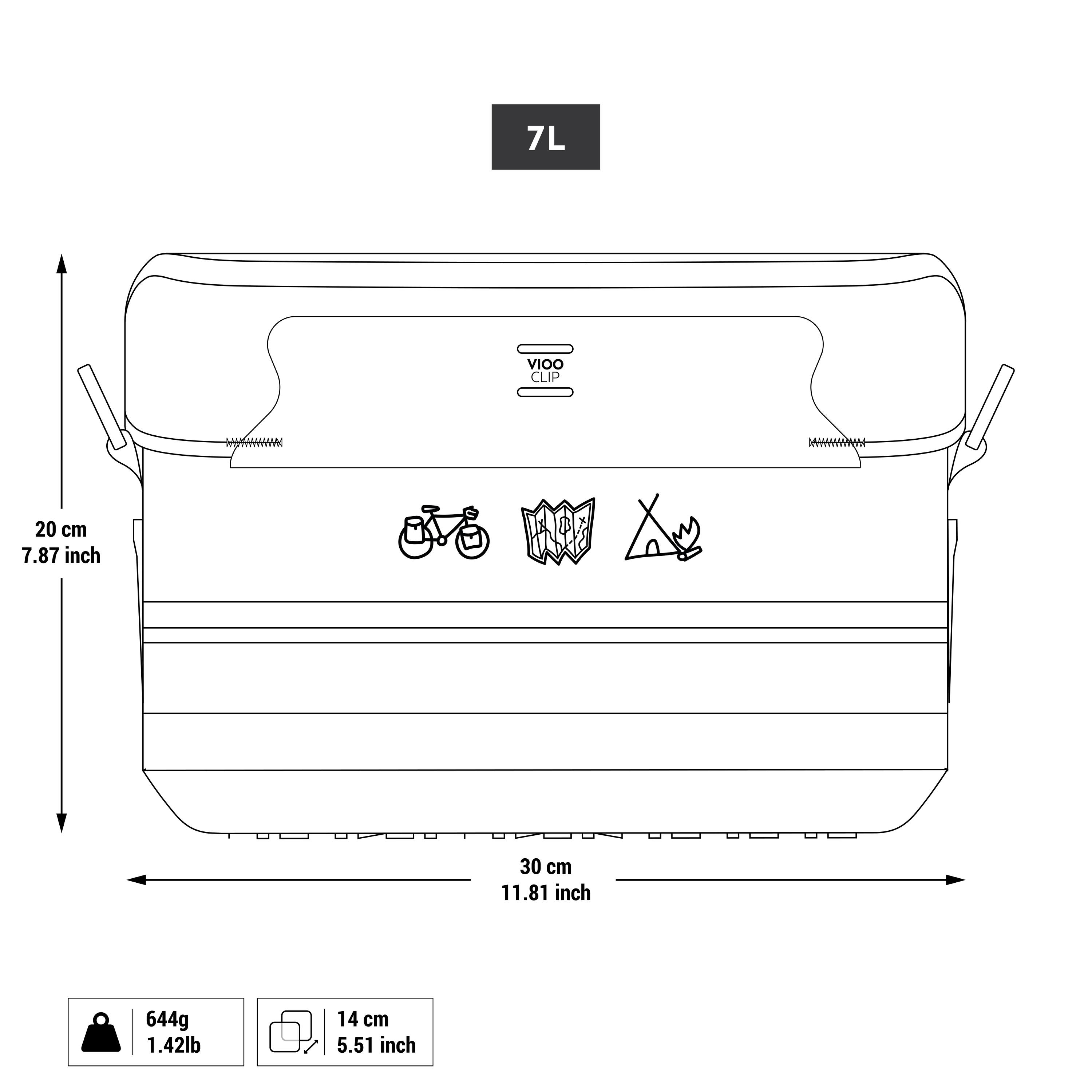 BOLSA DE VIAGEM IMPERMEÁVEL PARA GUIADOR DE BICICLETA IPX4 7 L ADVT 900 7/10