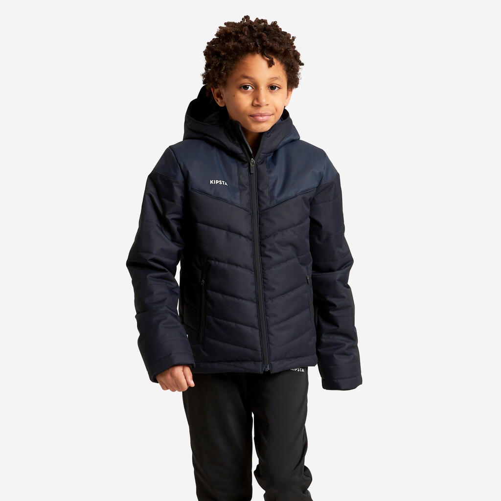 Kids' Short and Warm Football Jacket - Black