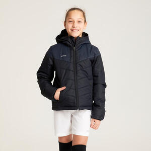 CHAQUETA CÁLIDA CORTA DE FÚTBOL NIÑOS NEGRA