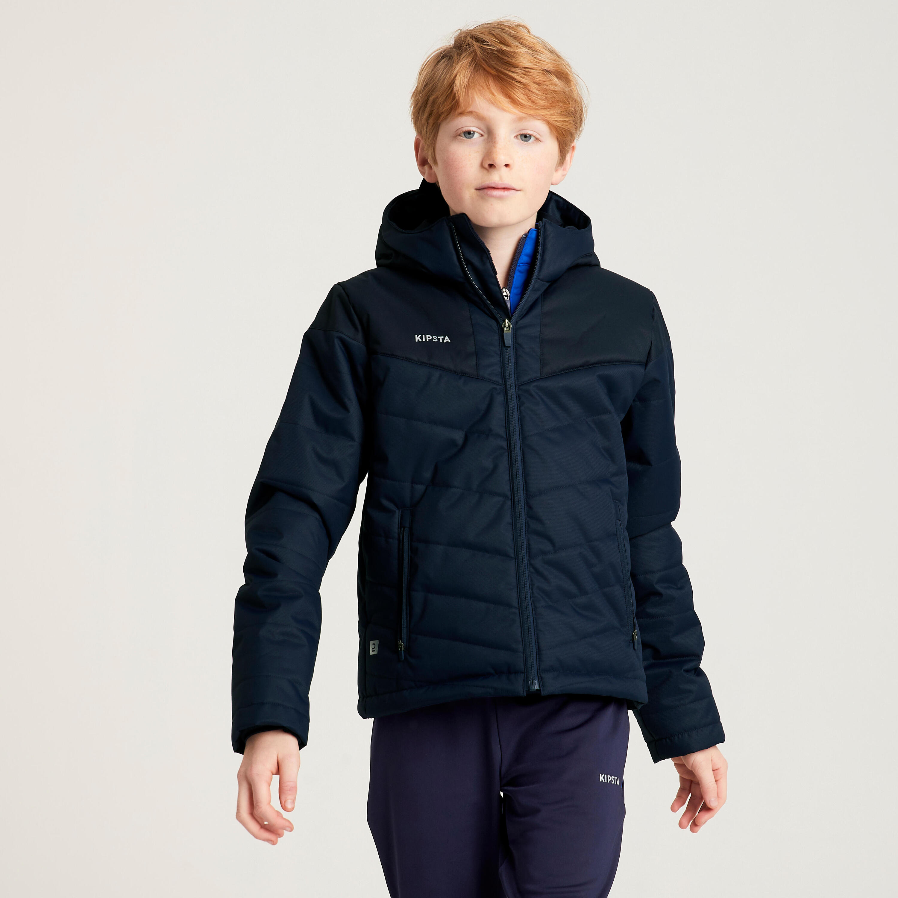 KIPSTA Korte warme voetbaljas kind marineblauw