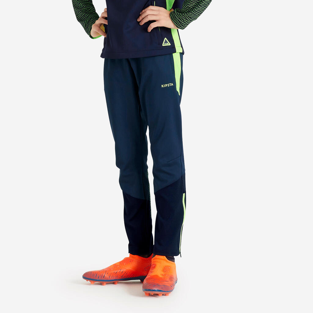 Kids' 1/2 Zip Football Sweatshirt CLR - Navy/Neon Yellow