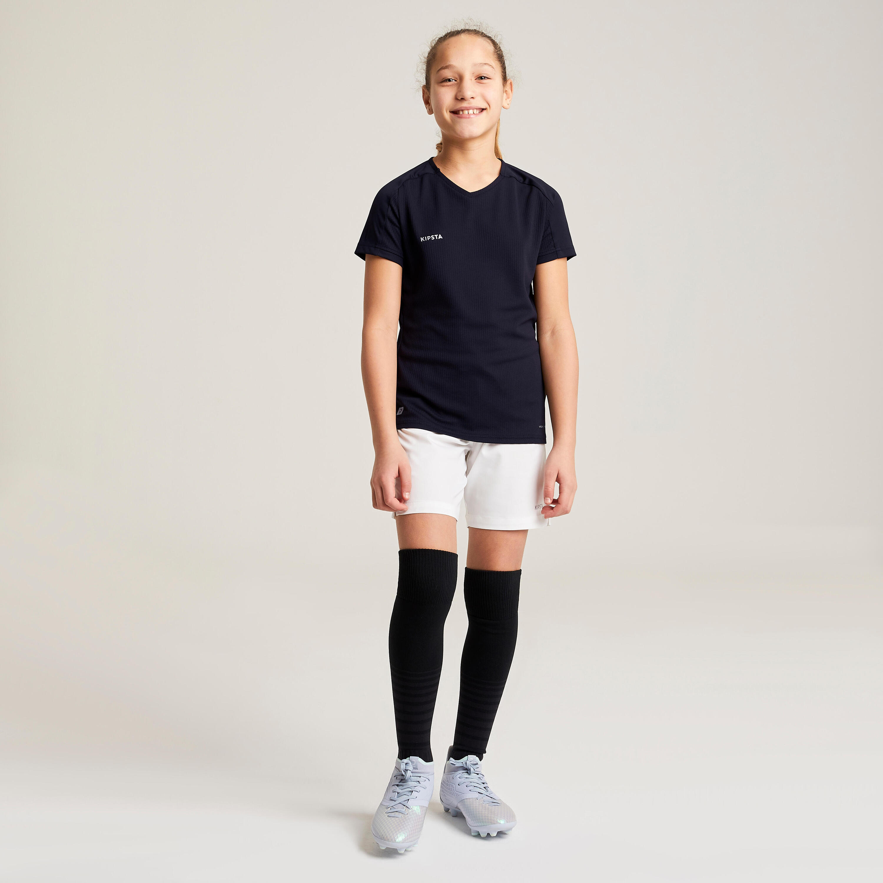 Girls' Football Shorts  - White 17/21