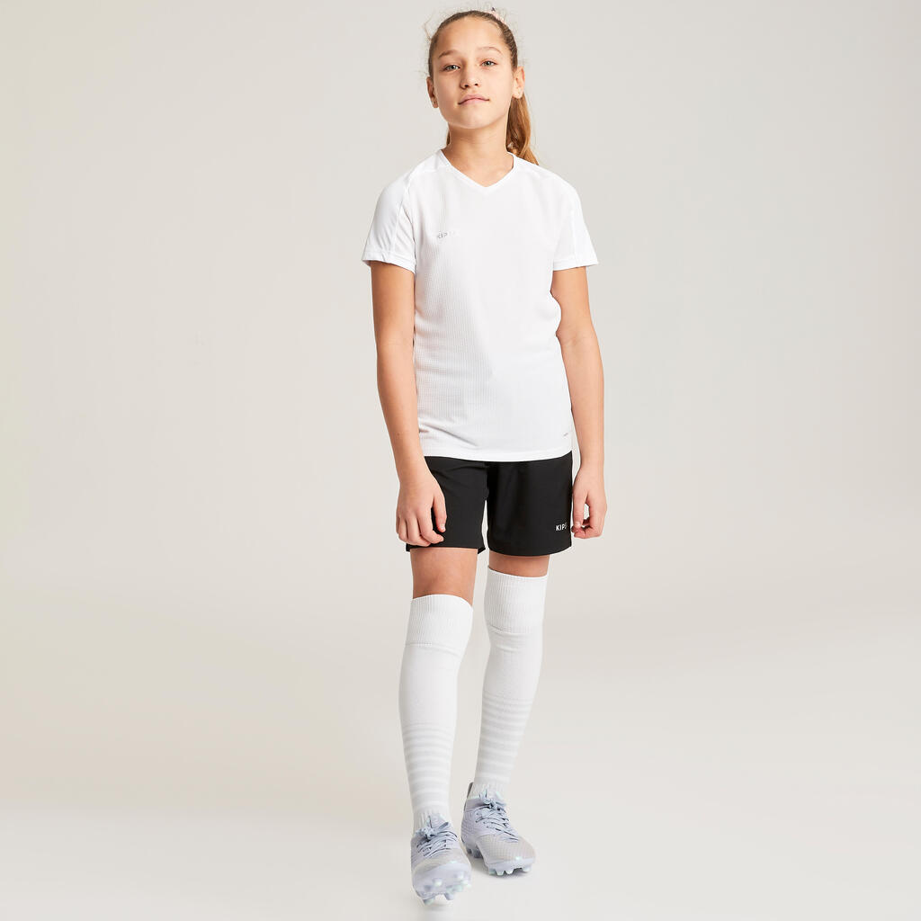 Majica kratkih rukava za nogomet Viralto za djevojčice bijela