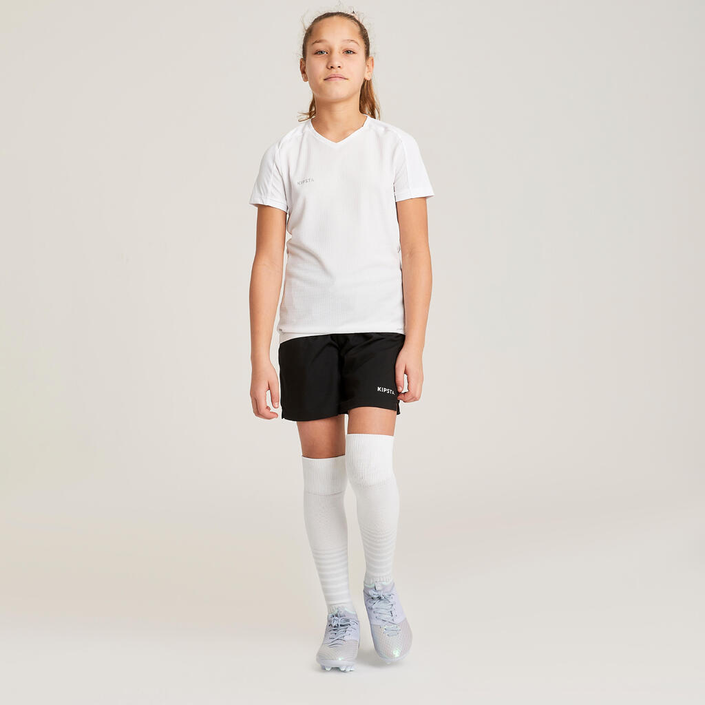 Majica kratkih rukava za nogomet Viralto za djevojčice bijela