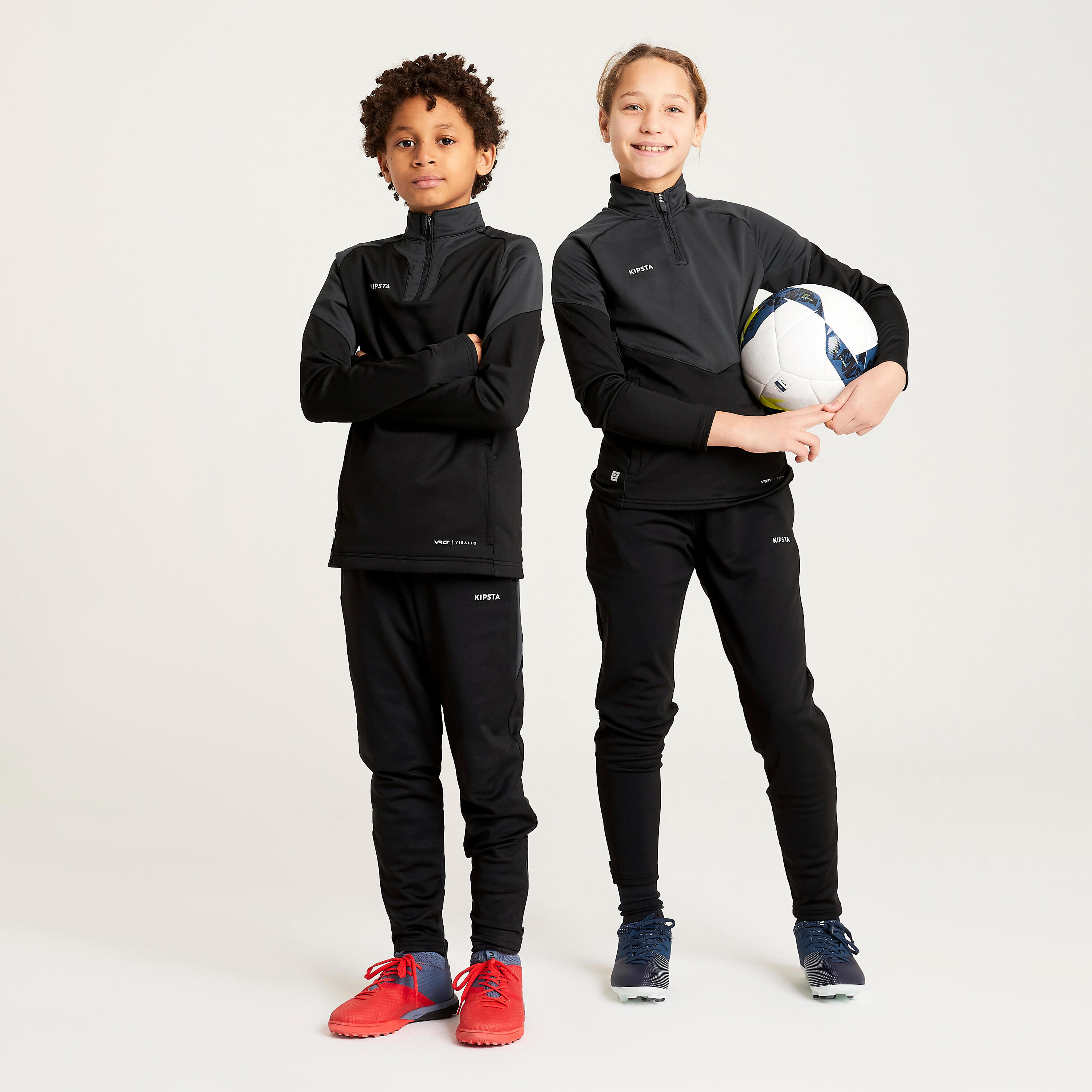 Voetbal training top kind Viralto Club zwart/grijs. 8/8