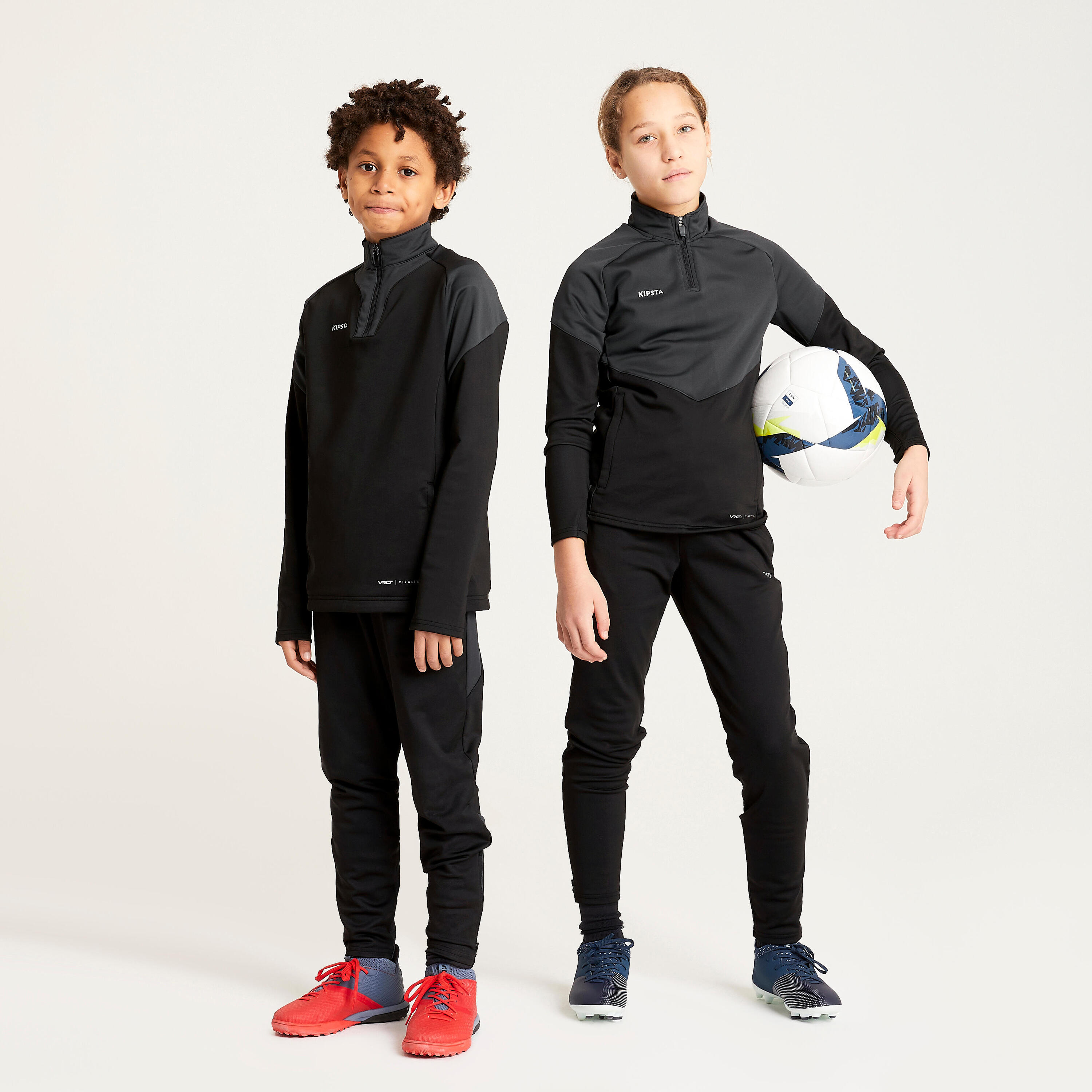 Pantaloni calcio bambina VIRALTO neri 12/15