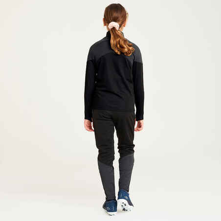 Girls' 1/2 Zip Football Sweatshirt Viralto - Black