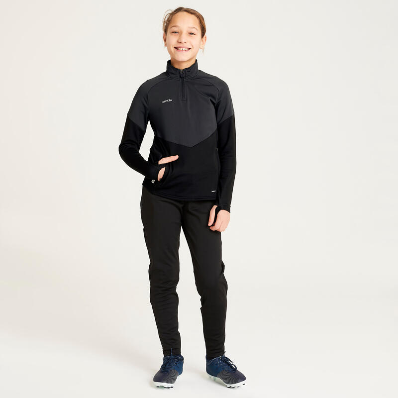 Mädchen Fussball Sweatshirt 1/2 Zip - Viralto schwarz 