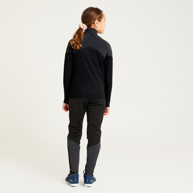 SWEAT DE FOOTBALL 1/2 ZIP FILLE VIRALTO NOIR