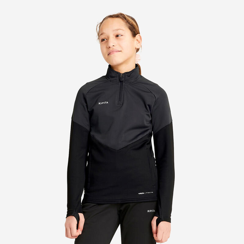 SUDADERA DE FÚTBOL 1/2 CREMALLERA NIÑA VIRALTO NEGRO