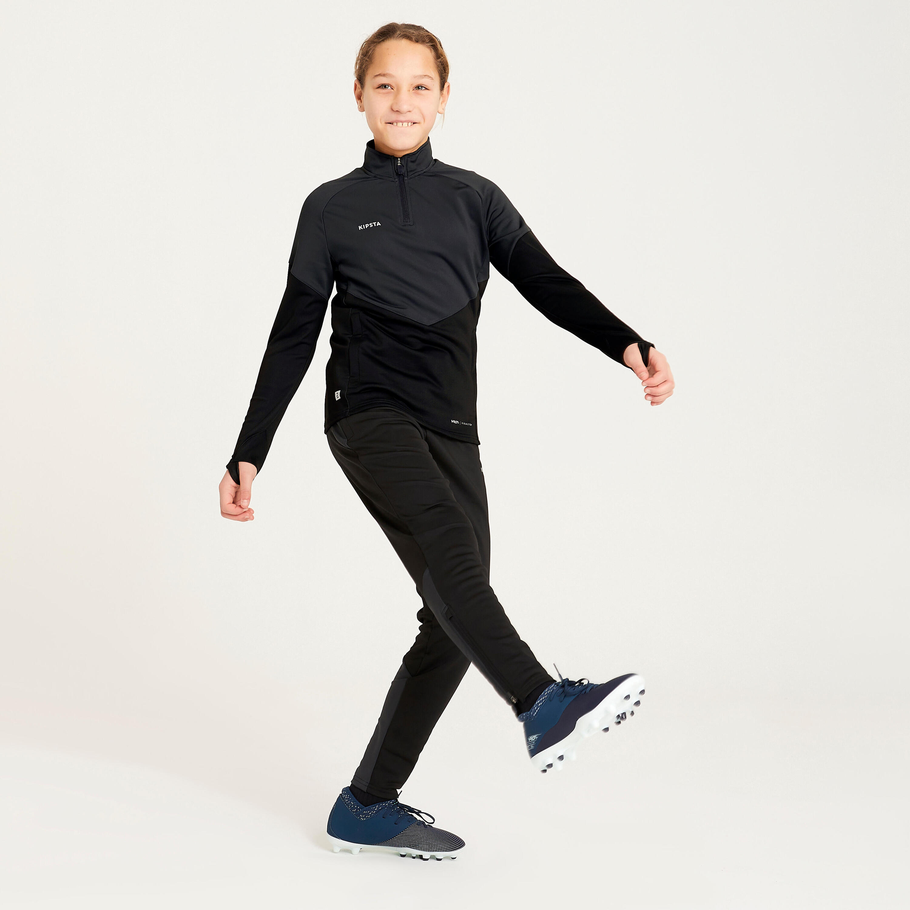 Pantaloni calcio bambina VIRALTO neri 5/15